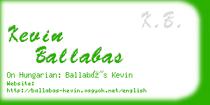 kevin ballabas business card